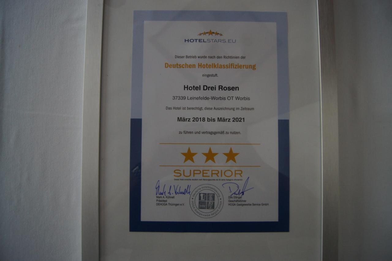 Leinefelde-Worbis Hotel "Drei Rosen" Ohg Regina & Hans - Peter Fassbinder מראה חיצוני תמונה